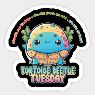 Tortoise Beetle Tuesday Kawaii Bug Buffet Sticker